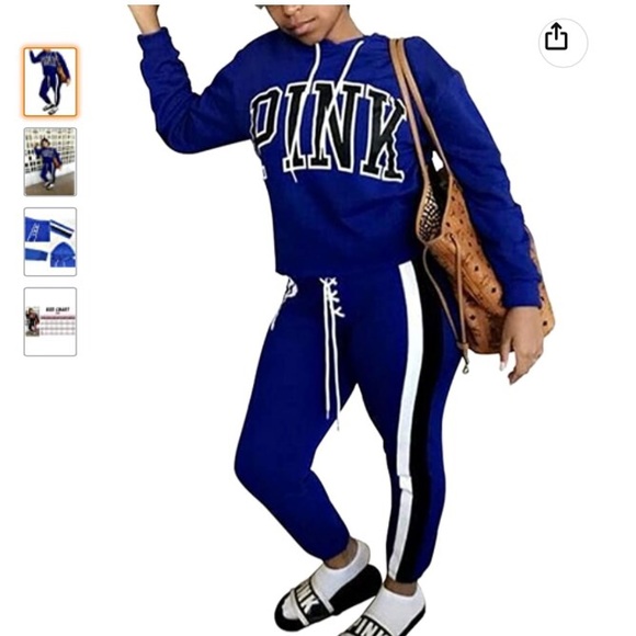 đź’™Hoody PINK Printed Sweatsuitđź’™Size Mđź’™ - Picture 1 of 4